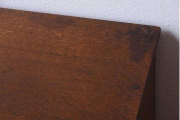 レトロ家具　昭和レトロ　銀座　伊東屋　古いナラ材のネームプレート付き小引き出し