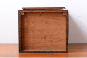 レトロ家具　昭和レトロ　銀座　伊東屋　古いナラ材のネームプレート付き小引き出し