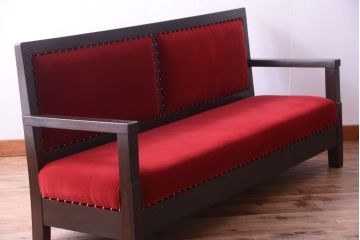 アンティーク家具　大正ロマン　高級品!古いナラ材のアンティークソファベンチ