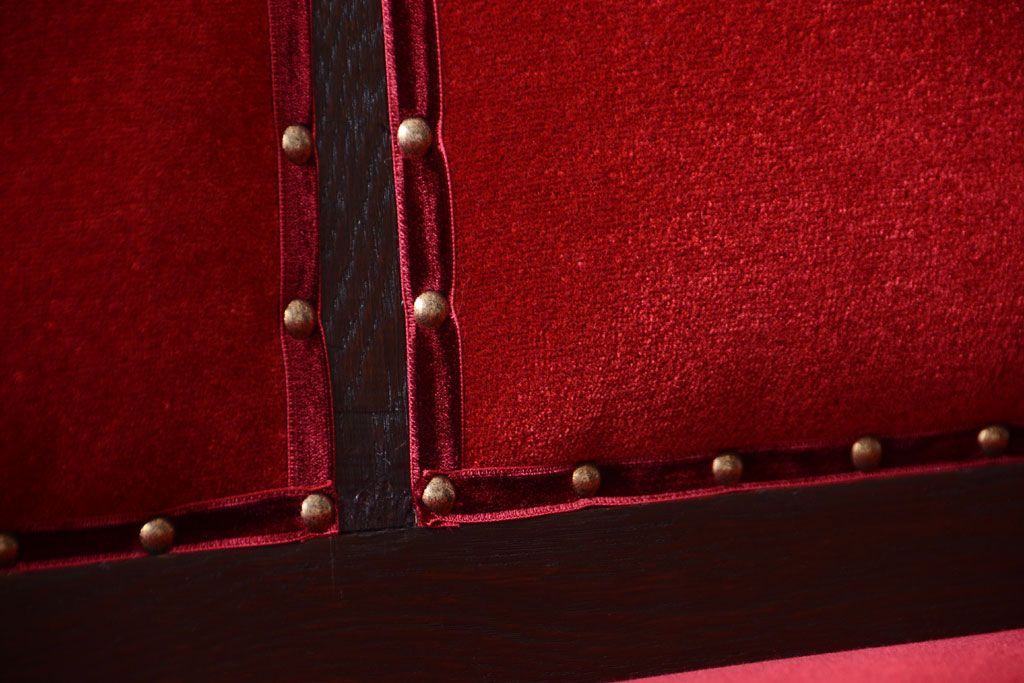 アンティーク家具　大正ロマン　高級品!古いナラ材のアンティークソファベンチ