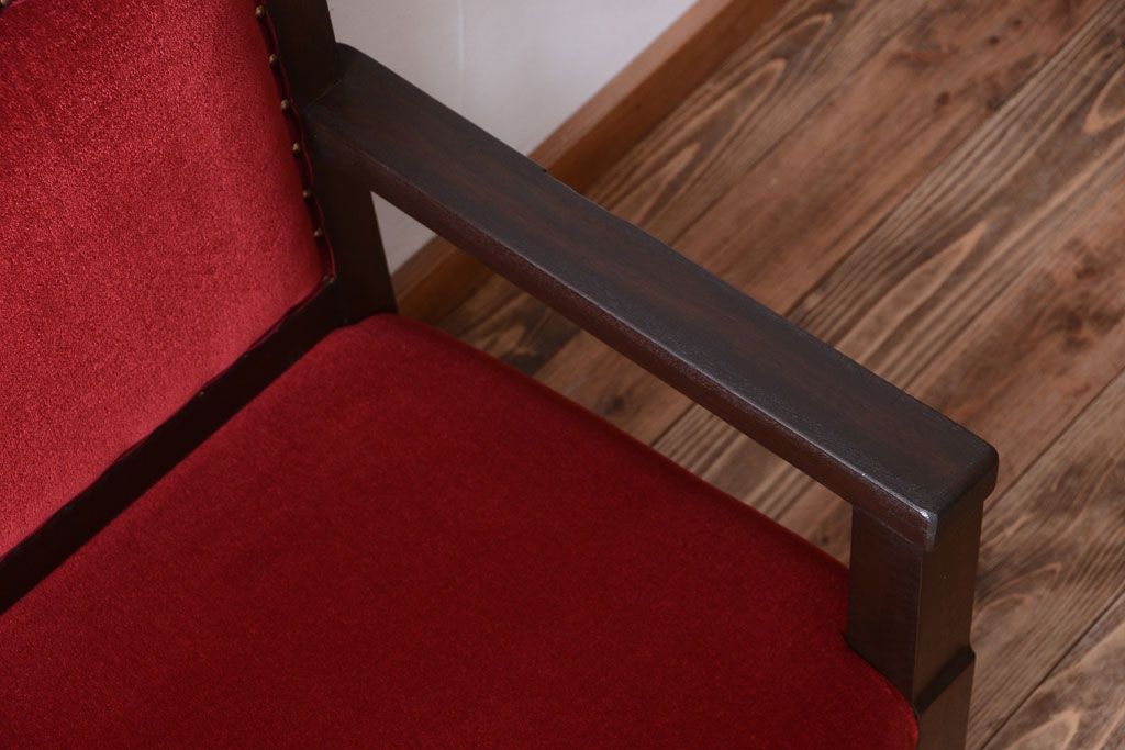 アンティーク家具　大正ロマン　高級品!古いナラ材のアンティークソファベンチ