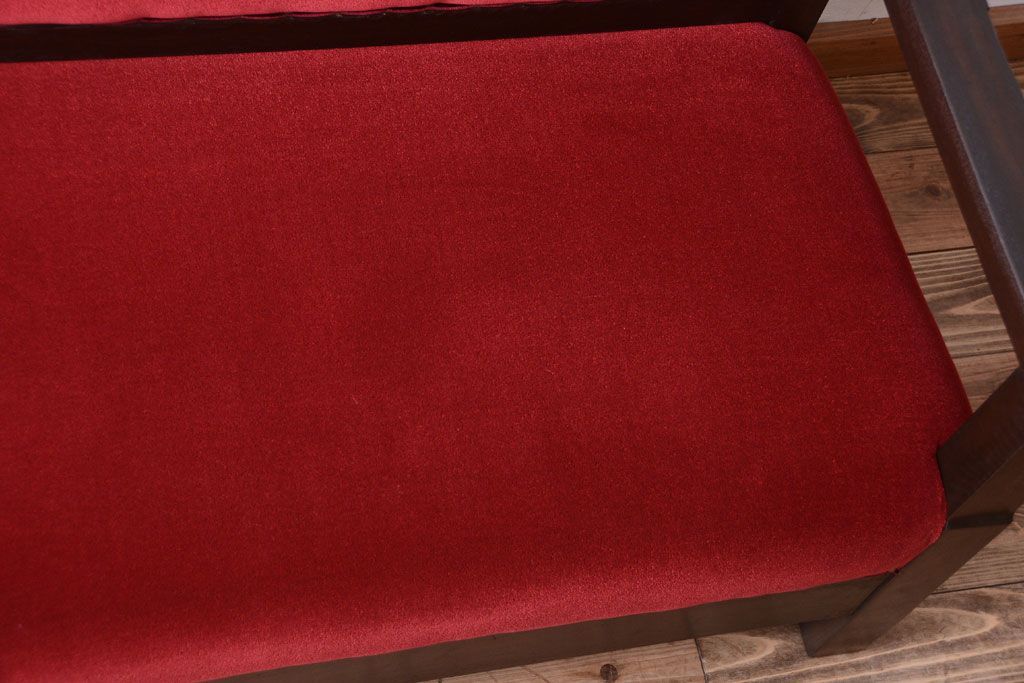 アンティーク家具　大正ロマン　高級品!古いナラ材のアンティークソファベンチ