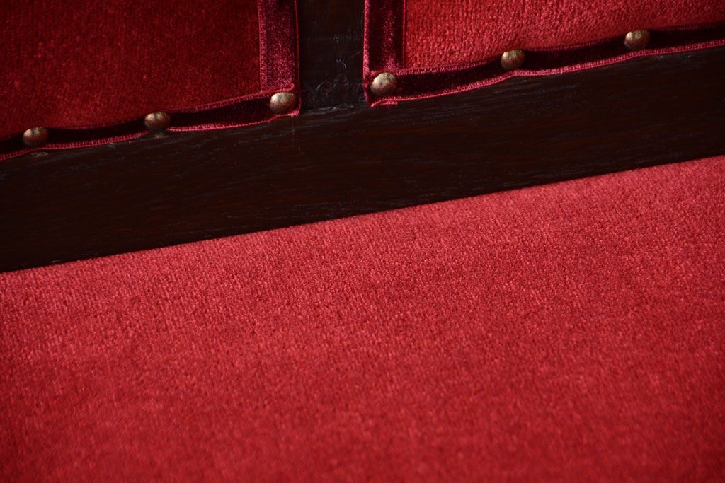 アンティーク家具　大正ロマン　高級品!古いナラ材のアンティークソファベンチ