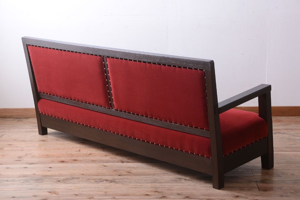 アンティーク家具　大正ロマン　高級品!古いナラ材のアンティークソファベンチ