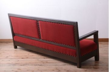アンティーク家具　大正ロマン　高級品!古いナラ材のアンティークソファベンチ