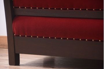 アンティーク家具　大正ロマン　高級品!古いナラ材のアンティークソファベンチ