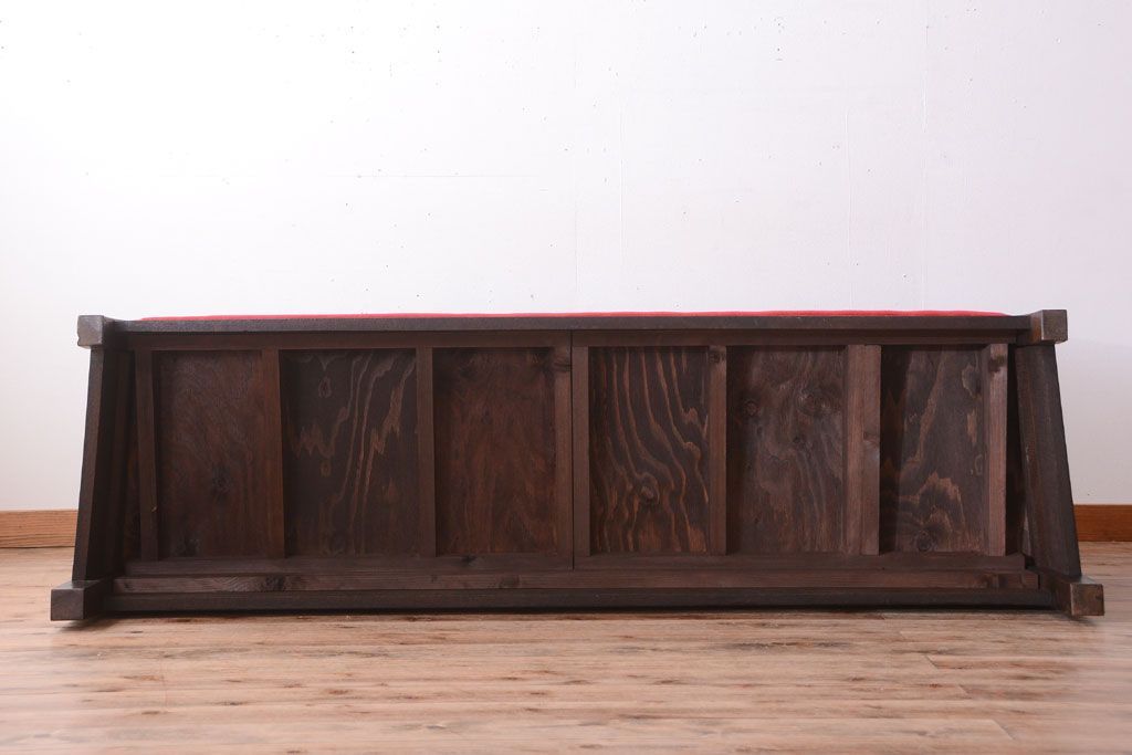 アンティーク家具　大正ロマン　高級品!古いナラ材のアンティークソファベンチ