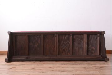 アンティーク家具　大正ロマン　高級品!古いナラ材のアンティークソファベンチ