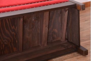 アンティーク家具　大正ロマン　高級品!古いナラ材のアンティークソファベンチ