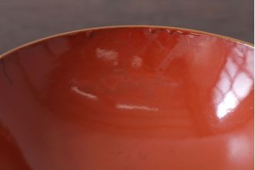 和製アンティーク　松竹梅　朱塗り木製椀5客セット(3)