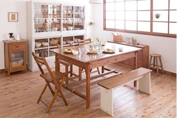 レトロ家具　昭和レトロ　古い木製のアンティークサイドテーブル(収納棚)