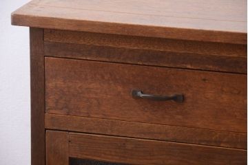 レトロ家具　昭和レトロ　古い木製のアンティークサイドテーブル(収納棚)