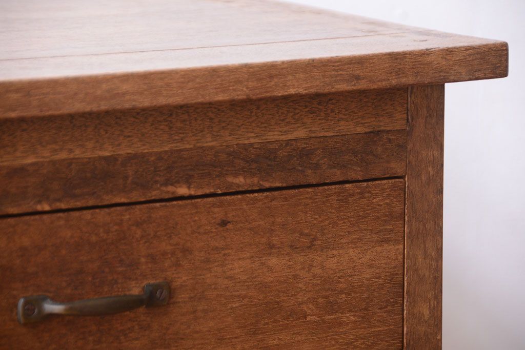 レトロ家具　昭和レトロ　古い木製のアンティークサイドテーブル(収納棚)