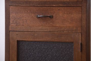 レトロ家具　昭和レトロ　古い木製のアンティークサイドテーブル(収納棚)