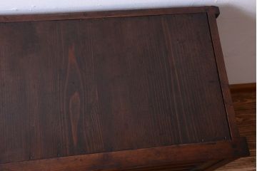 アンティーク家具　古民具・骨董　大正期　横桟引き戸のアンティーク茶箪笥