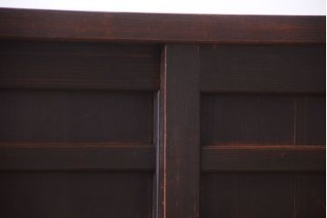 アンティーク家具　古民具・骨董　大正期　横桟引き戸のアンティーク茶箪笥