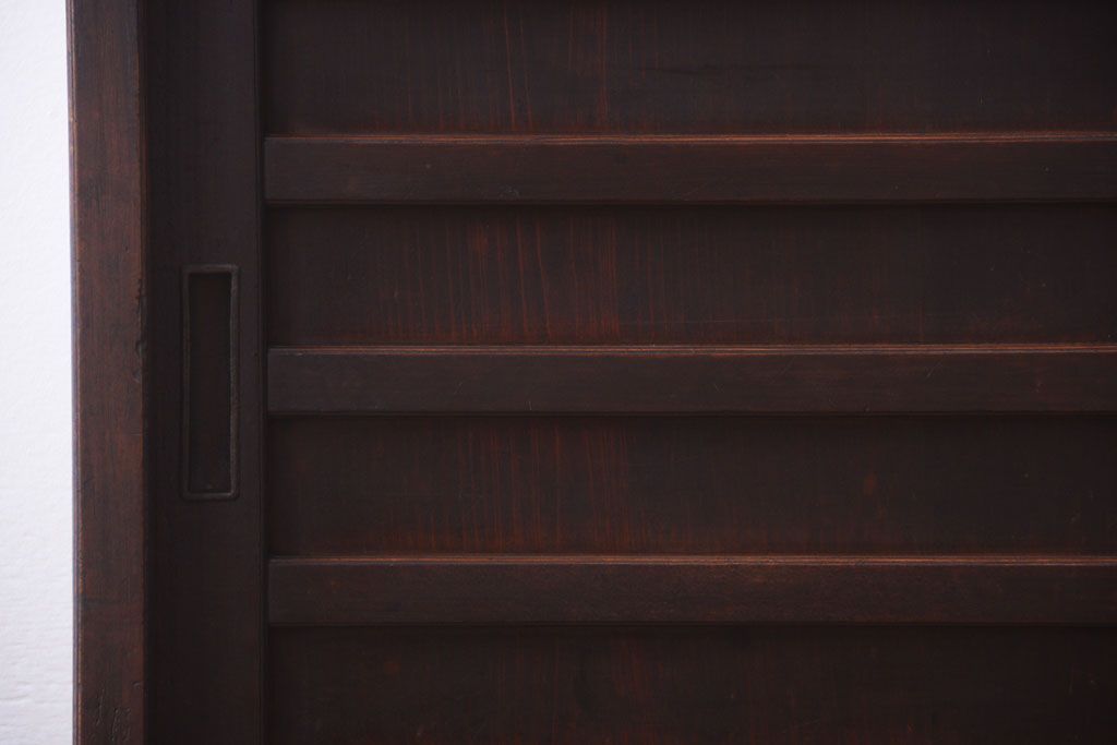 アンティーク家具　古民具・骨董　大正期　横桟引き戸のアンティーク茶箪笥