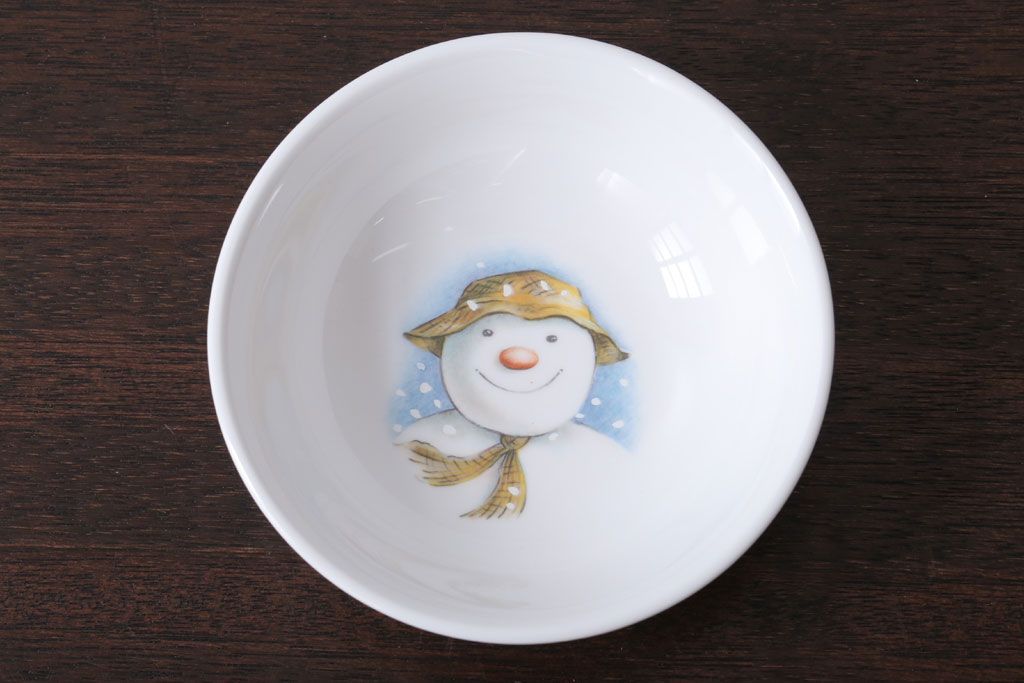 アンティーク雑貨　中古 イギリス ROYAL DOULTON(ロイヤルドルトン)　スノーマン　3点セット(洋食器)