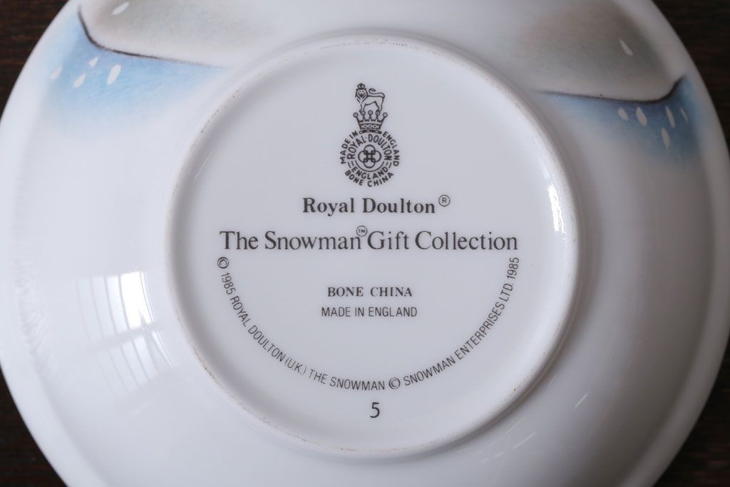 アンティーク雑貨　中古 イギリス ROYAL DOULTON(ロイヤルドルトン)　スノーマン　3点セット(洋食器)