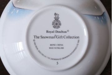 アンティーク雑貨　中古 イギリス ROYAL DOULTON(ロイヤルドルトン)　スノーマン　3点セット(洋食器)