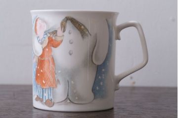 アンティーク雑貨　中古 イギリス ROYAL DOULTON(ロイヤルドルトン)　スノーマン　3点セット(洋食器)