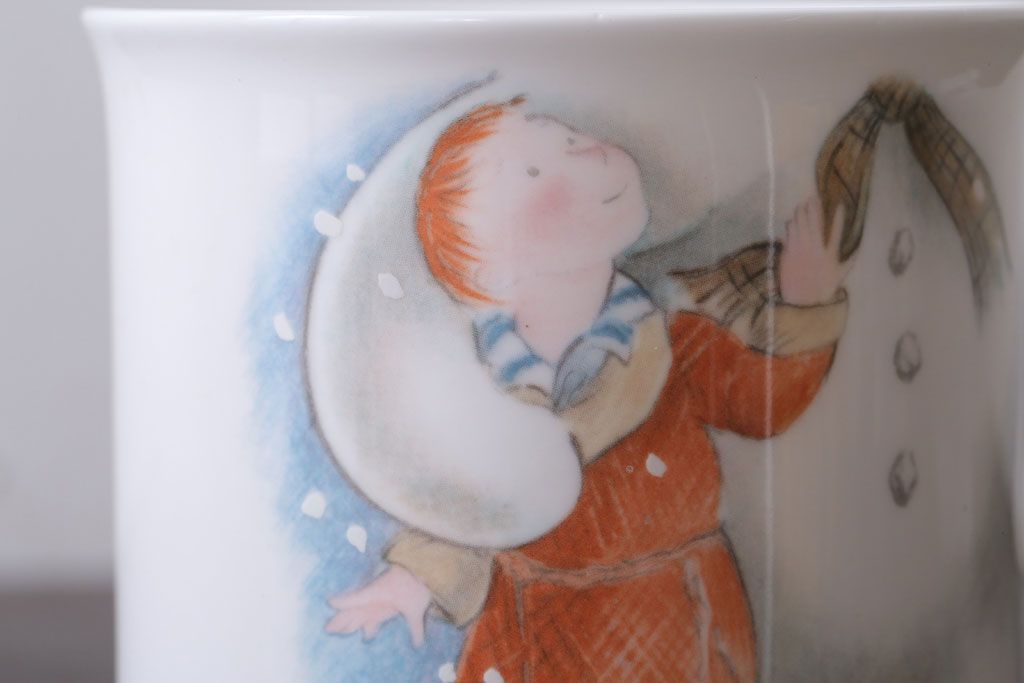 アンティーク雑貨　中古 イギリス ROYAL DOULTON(ロイヤルドルトン)　スノーマン　3点セット(洋食器)