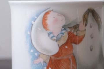 アンティーク雑貨　中古 イギリス ROYAL DOULTON(ロイヤルドルトン)　スノーマン　3点セット(洋食器)