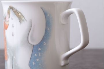 アンティーク雑貨　中古 イギリス ROYAL DOULTON(ロイヤルドルトン)　スノーマン　3点セット(洋食器)
