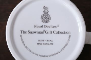 アンティーク雑貨　中古 イギリス ROYAL DOULTON(ロイヤルドルトン)　スノーマン　3点セット(洋食器)