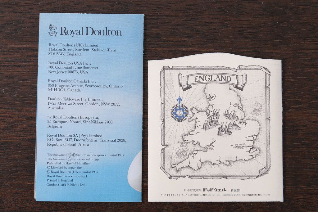 アンティーク雑貨　中古 イギリス ROYAL DOULTON(ロイヤルドルトン)　スノーマン　3点セット(洋食器)