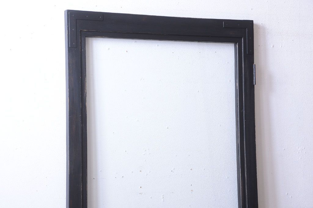 アンティークペイント　大きなガラス面の古い木製ドア