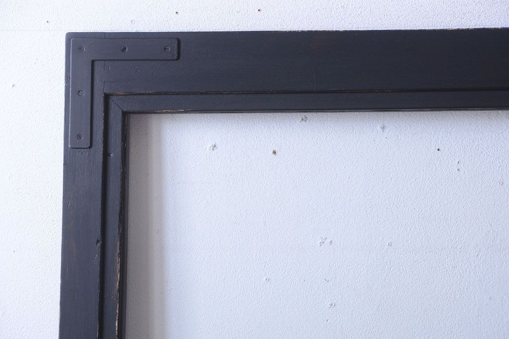 アンティークペイント　大きなガラス面の古い木製ドア