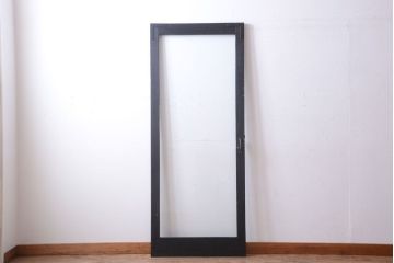 アンティークペイント　大きなガラス面の古い木製ドア