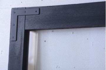 アンティークペイント　大きなガラス面の古い木製ドア