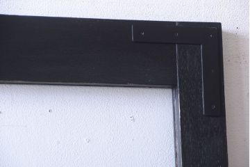 アンティークペイント　大きなガラス面の古い木製ドア