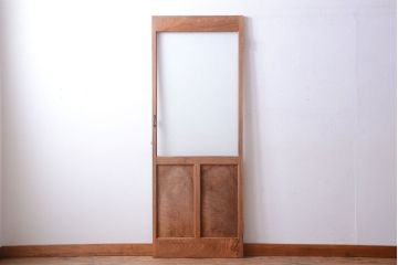  和製アンティーク　木味が上品な古いガラスドア