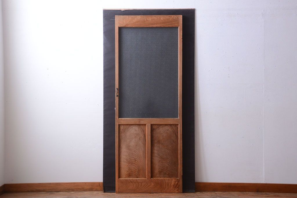  和製アンティーク　木味が上品な古いガラスドア