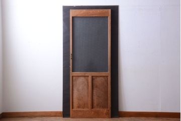  和製アンティーク　木味が上品な古いガラスドア