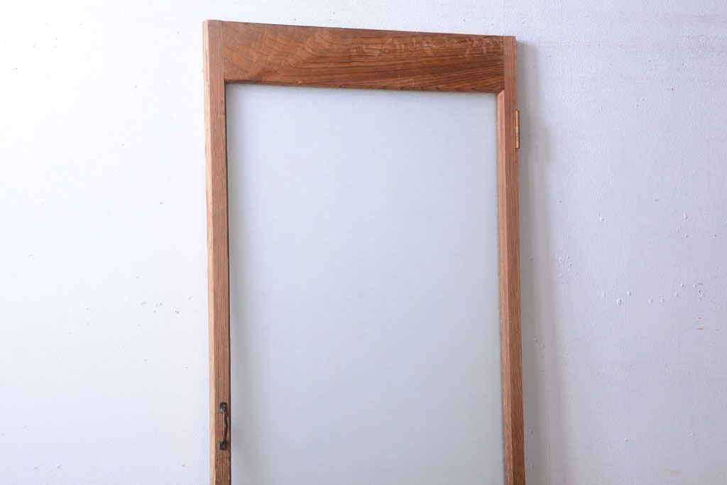  和製アンティーク　木味が上品な古いガラスドア