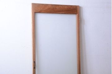  和製アンティーク　木味が上品な古いガラスドア