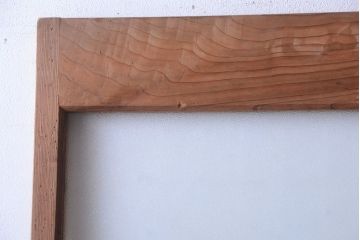  和製アンティーク　木味が上品な古いガラスドア