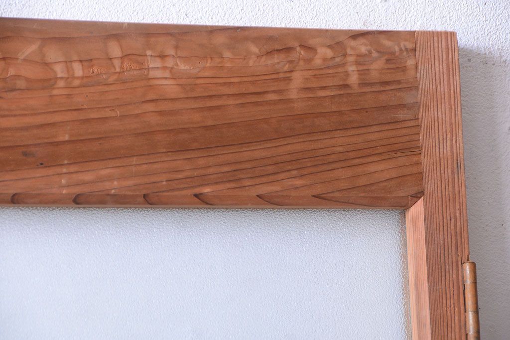  和製アンティーク　木味が上品な古いガラスドア