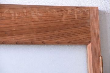  和製アンティーク　木味が上品な古いガラスドア