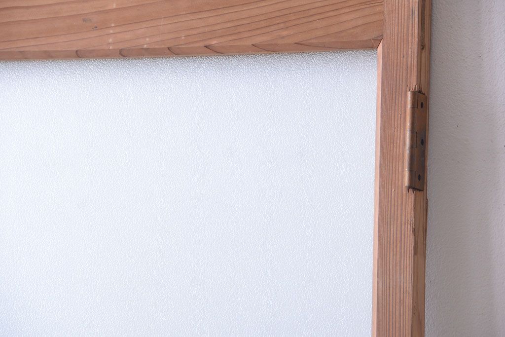  和製アンティーク　木味が上品な古いガラスドア