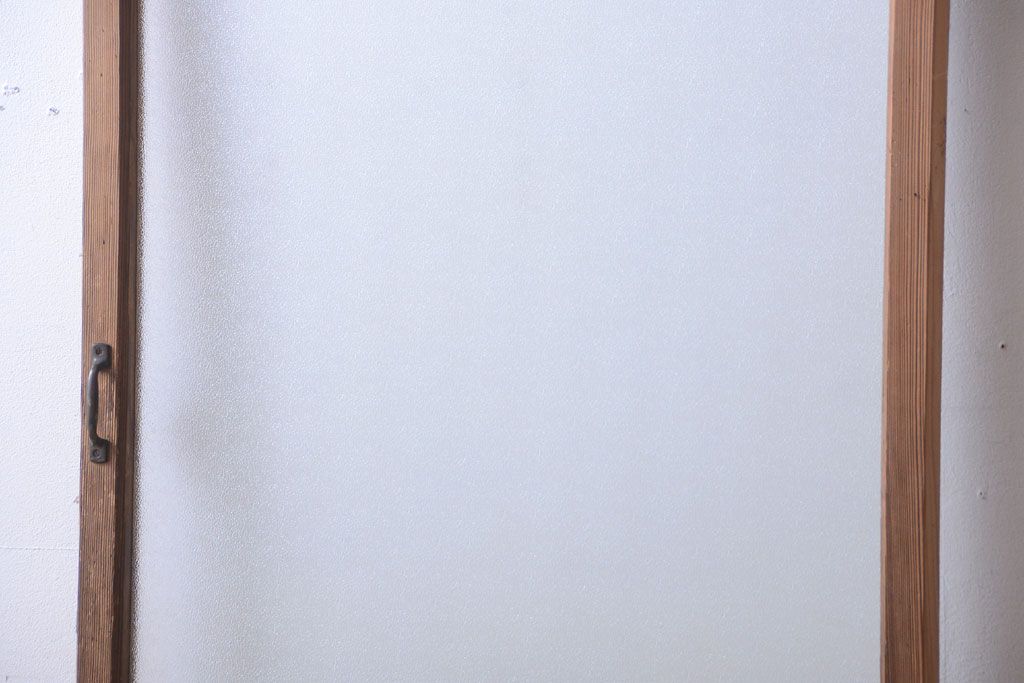  和製アンティーク　木味が上品な古いガラスドア
