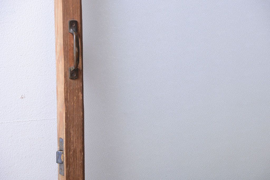  和製アンティーク　木味が上品な古いガラスドア