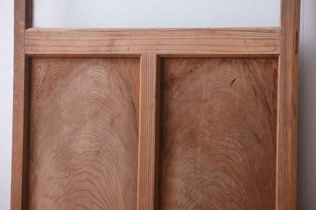  和製アンティーク　木味が上品な古いガラスドア