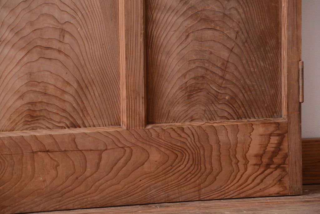  和製アンティーク　木味が上品な古いガラスドア