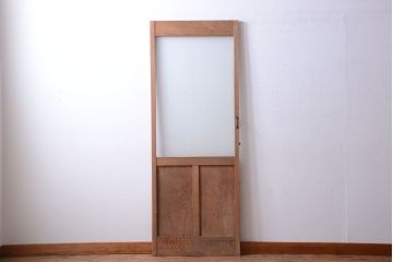  和製アンティーク　木味が上品な古いガラスドア