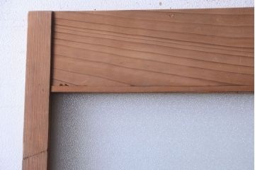  和製アンティーク　木味が上品な古いガラスドア